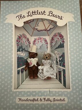 Gund The Littlest Bears Bride & Groom Pair - Blue Floral Box